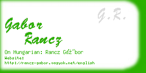 gabor rancz business card